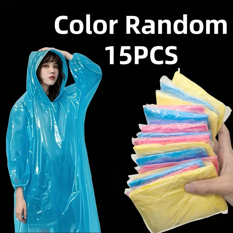 Cycling Gear For Rain - 15/30PCS Randomly Colored Disposable Transparent Rain
